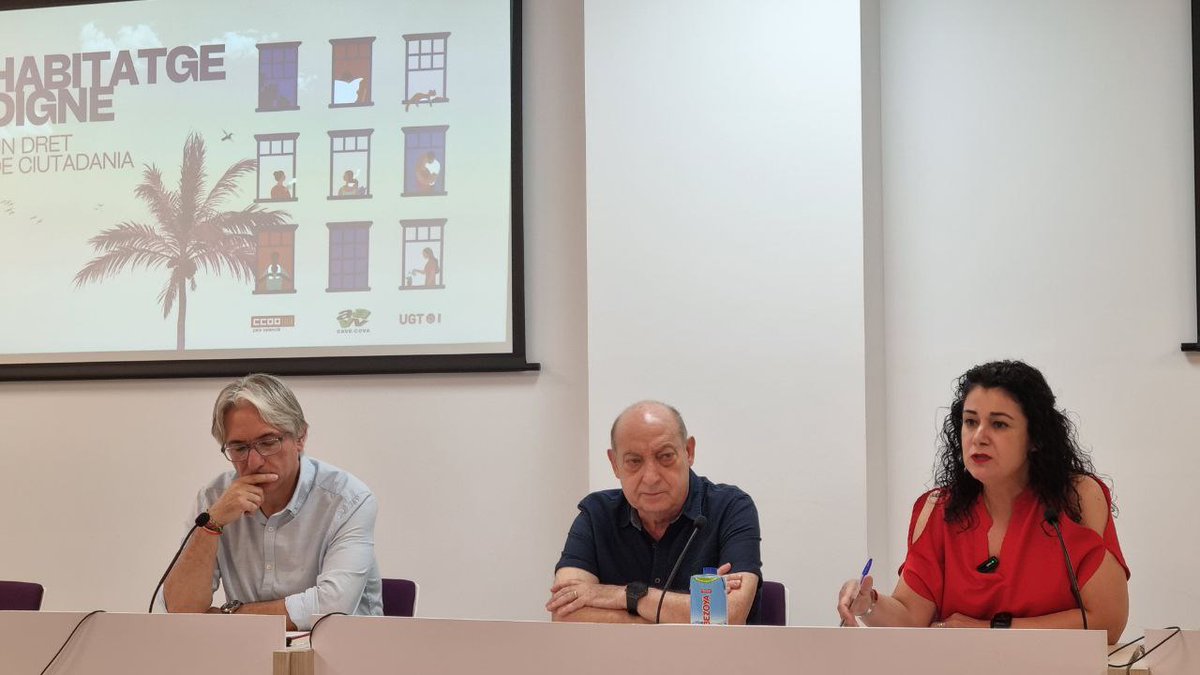 CCOO País Valencià (@ccoopv) on Twitter photo 🔴<a href="/AnaGarciaCCOOPV/">Ana Garcia</a>: "El dret a l’accés a un habitatge digne a un preu assequible s’està vulnerant al País Valencià"
🏠Presentem una campanya de denúncia davant l’alarmant dificultat d’accés per a la societat valenciana, junt amb UGT PV i CAVE-COVA
ℹ️pv.ccoo.es/noticia:733002… 🔴<a href="/AnaGarciaCCOOPV/">Ana Garcia</a>: "El dret a l’accés a un habitatge digne a un preu assequible s’està vulnerant al País Valencià"
🏠Presentem una campanya de denúncia davant l’alarmant dificultat d’accés per a la societat valenciana, junt amb UGT PV i CAVE-COVA
ℹ️pv.ccoo.es/noticia:733002…