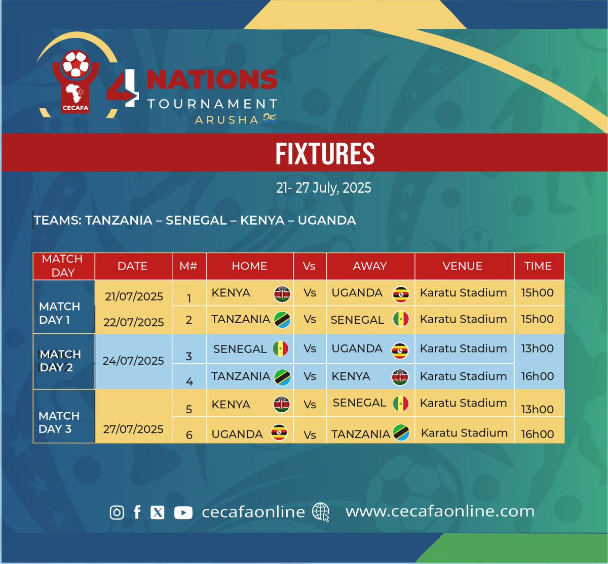 BadruZziwa's tweet image. Minutes after the release of the 4 nations CECAFA competitions that were slated to start today in Arusha.
The Kenya Harambe Stars have decided to withdraw from the competitions, citing different reasons as outlined in the letter below.
