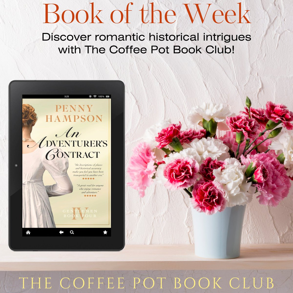 Check out The Coffee Pot Book Club #BookOfTheWeek:

💫An Adventurer's Contract by Penny Hampson💫

Discover a captivating Regency adventure full of intrigues, plots, and romance!

thecoffeepotbookclub.blogspot.com/2025/07/book-o…
#HistoricalRomance #RegencyRomance #RecommendedReading 
<a href="/penny_hampson/">Penny Hampson</a>