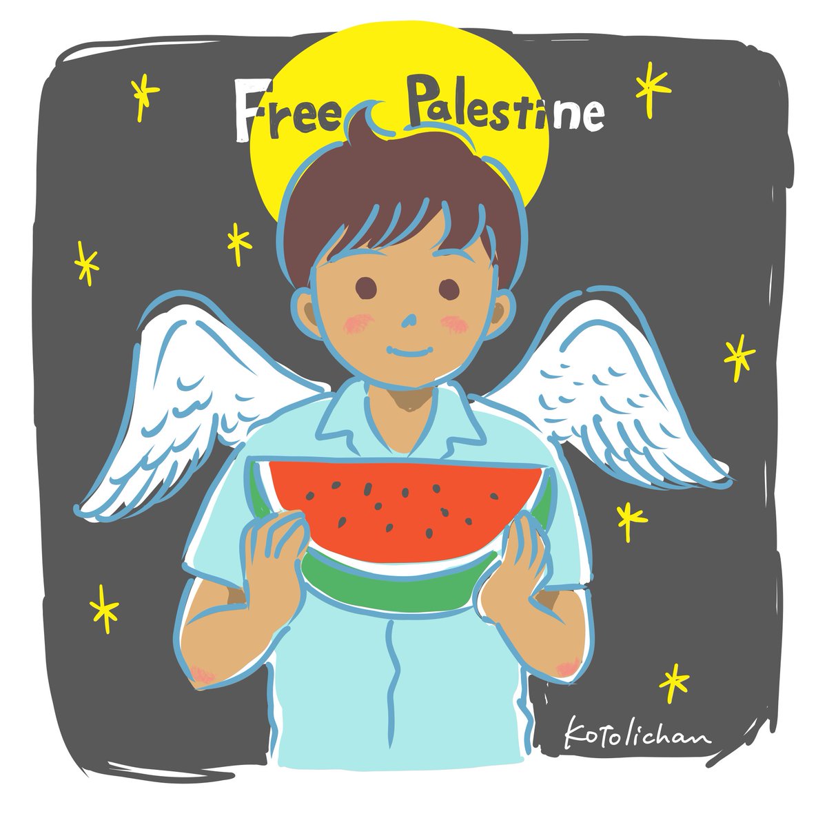 Kotolichan_Eng's tweet image. #FreePalestine 
#artwork #イラスト