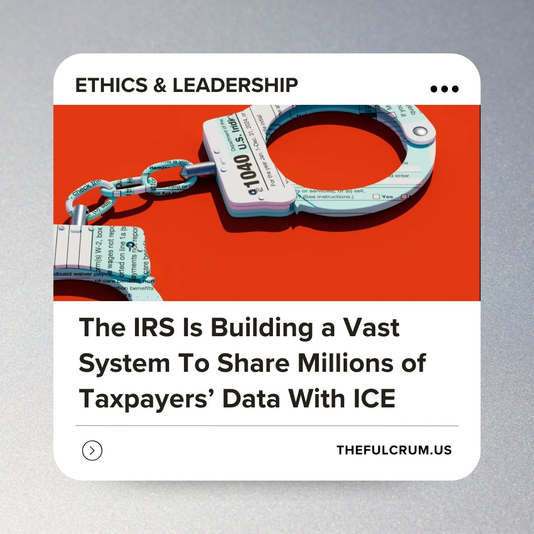 fulcrum_us's tweet image. ProPublica has obtained the blueprint for the Trump administration’s unprecedented plan to turn over IRS records to Homeland Security in order to speed up the agency’s mass deportation efforts.
Read more: loom.ly/FMdLnq8
#thefulcrum #citizenconnect