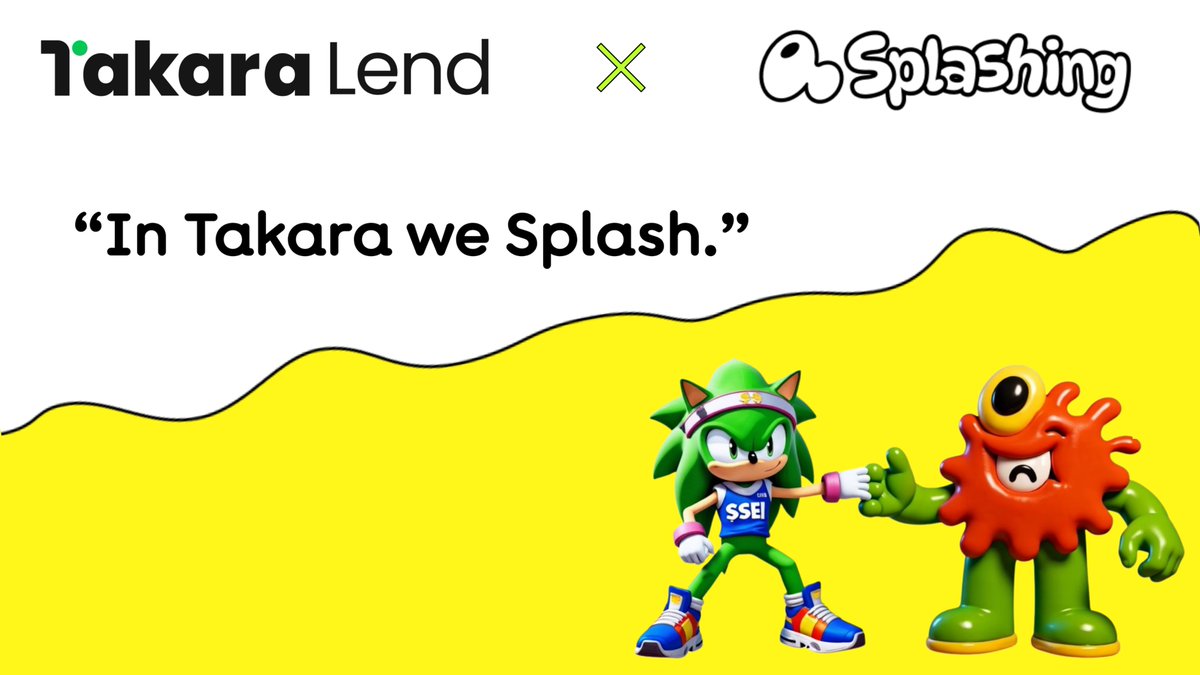 splashing_xyz's tweet image. Something liquid is loading... 👀
@splashing_xyz & @TakaraLend are teaming up to bring more #DeFi power to the $Sei community.
Where staking stays flexible, and DeFi gets even more useful. 💦
Built on @SeiNetwork, stay tuned for what’s coming next.
"In #Takara we Splash."…