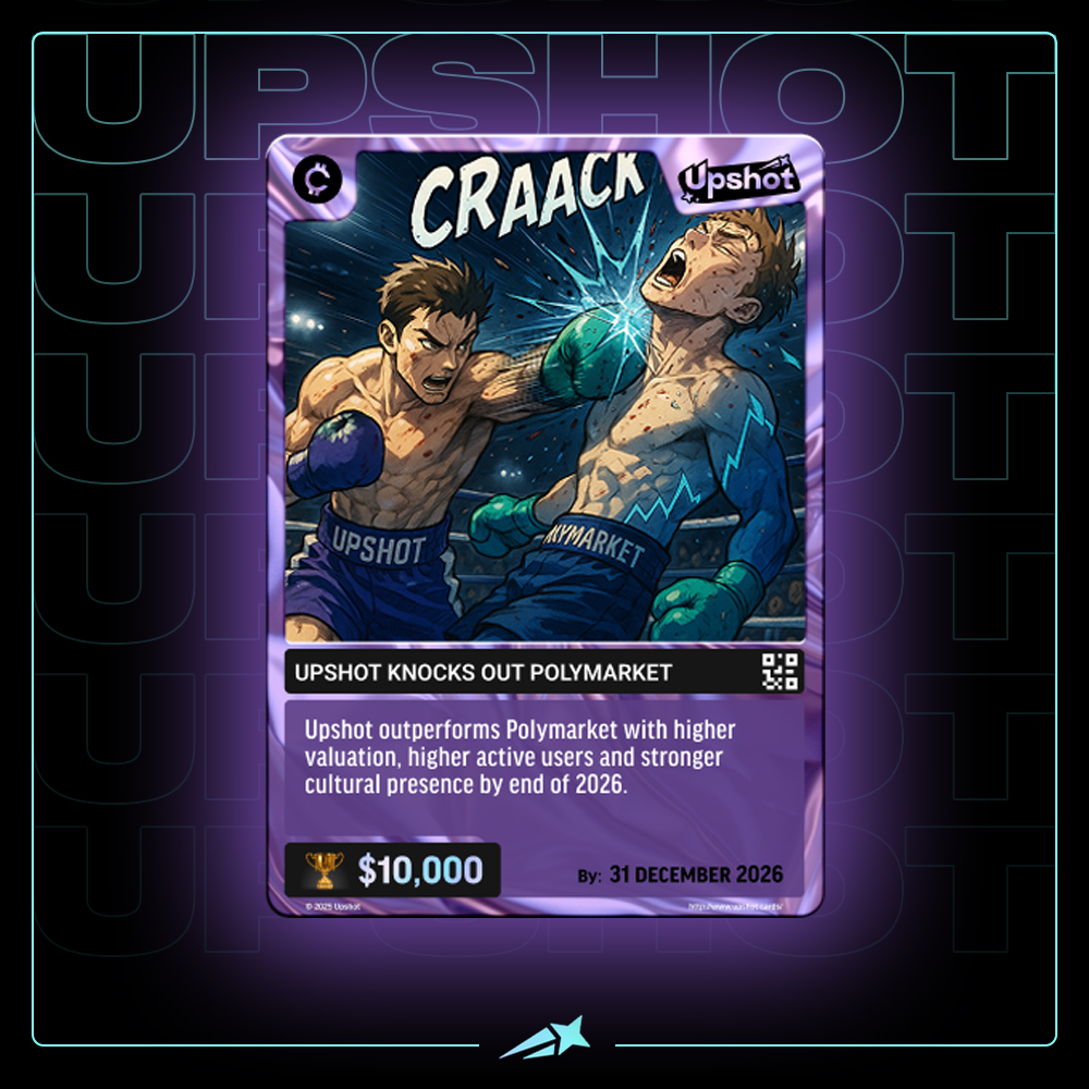 upshot_cards's tweet image. What if hot takes came with a price tag and receipt for life?
Your predictions are about to get a whole lot more viral.
Ready to put your money where your mouth is?
We are 👀🔮