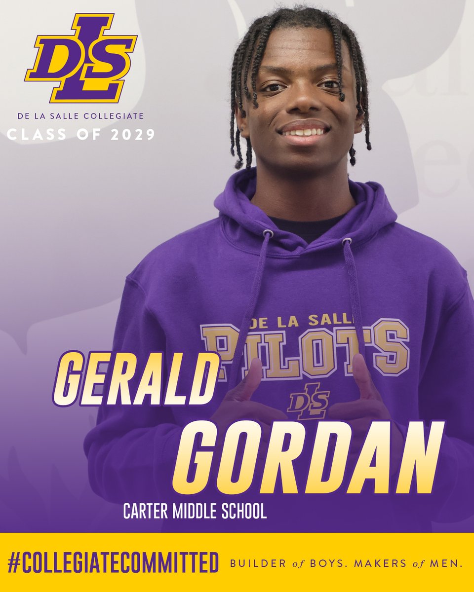 COLLEGIATE COMMITTED: We are excited to introduce Gerald Gordan as the latest member of the Class of 2029 to be #CollegiateCommitted. He comes to us from Carter Middle School. Welcome, Gerald! #PilotPride #classof2029 #lasallianeducation

There is still time to be Collegiate