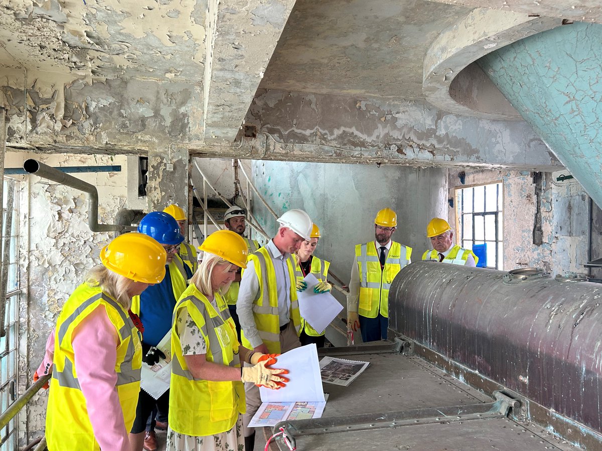 Members of the Children, Education and Home Affairs Scrutiny Panel were shown around the old Ann Street Brewery to discover more about how it will be transformed into a new youth and community centre.
 
Plans for the centre include a climbing wall, fitness rooms, boxing studio