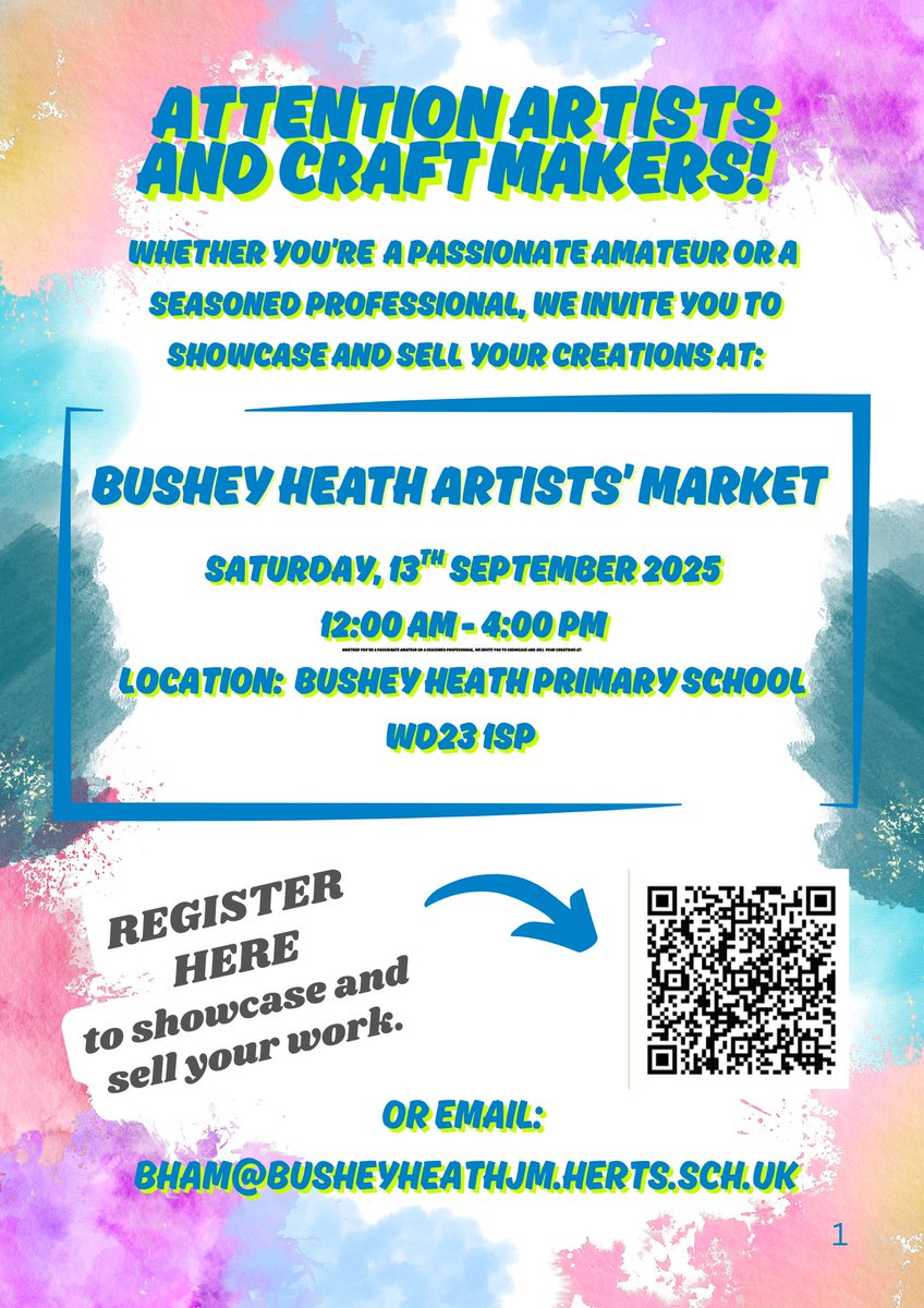 Save the date!! Great to see so many local artists eager to showcase their work on 13th September!