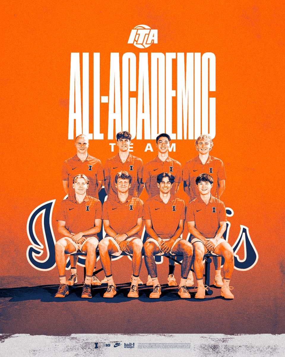IlliniMTennis's tweet image. Academic excellence.
Illinois was recognized as an ITA All-Academic Team, while five Illini earned ITA Scholar-Athlete honors for their success in the classroom during the 2024-25 academic year!
🔸 Tyler Bowers
🔹 Mathis Debru
🔸 Kenta Miyoshi
🔹 Zach Viiala
🔸 Jeremy Zhang