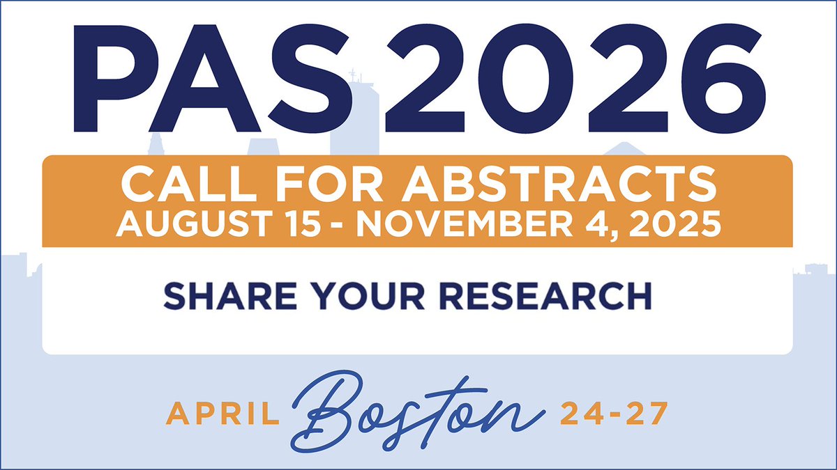📣 The #PAS2026 Call for Abstracts opens August 15! Share your science with a global audience in Boston.

🔗 pas-meeting.org/2026-abstracts/