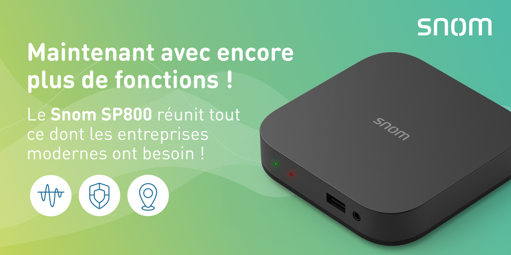 🚀 Le Snom SP800 est désormais officiellement certifié comme interopérable avec 3CX !
Contrôleur de SBC intégré
Contactez dès maintenant votre revendeur officiel pour profiter d’une promotion spéciale sur le SP800 jusqu’à fin septembre !
snom.com/fr/sp800