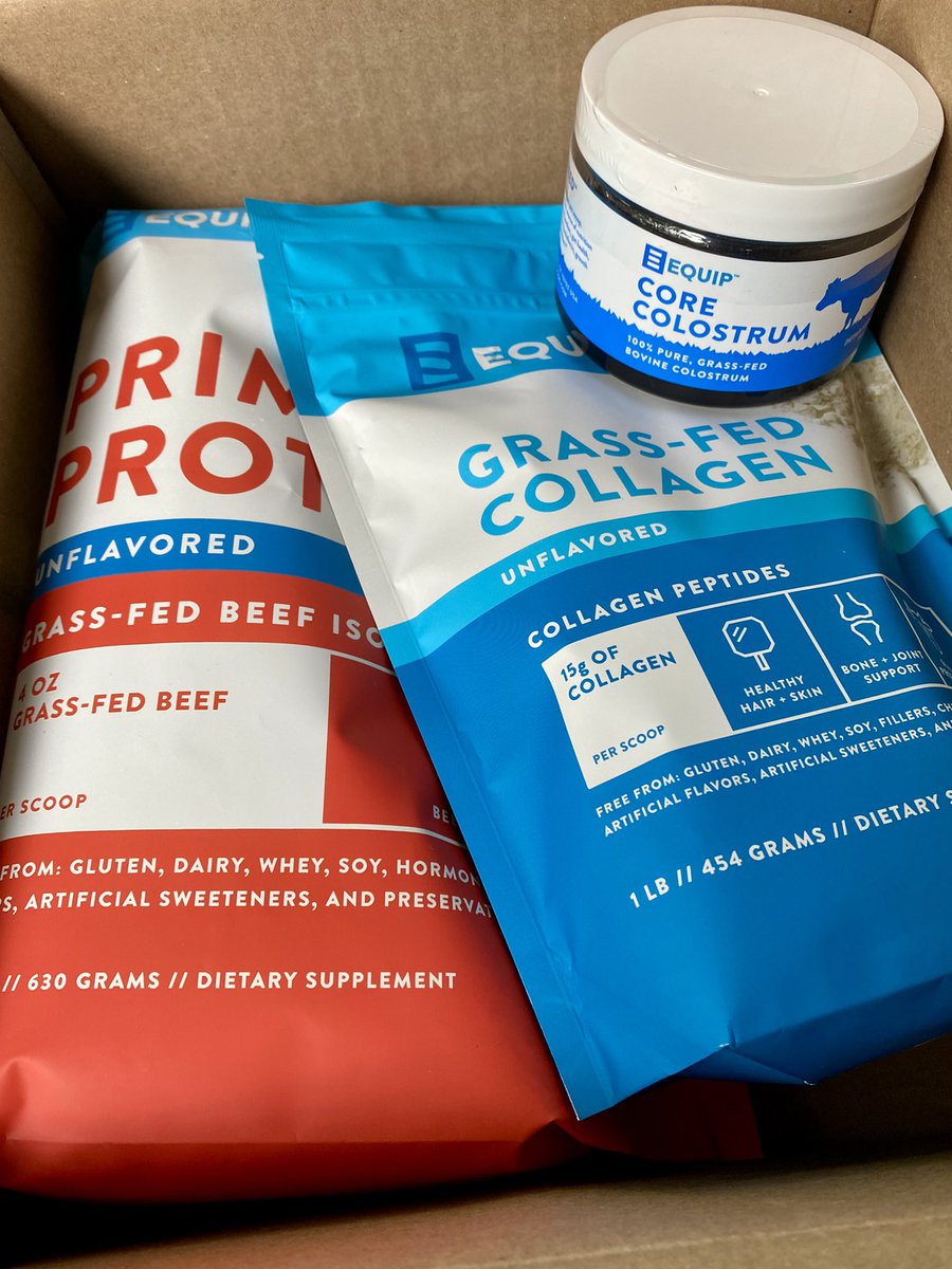 markeatsmeat's tweet image. Everything here is grass-fed with no fillers, artificial flavors, preservatives, or other junk.
Beef Isolate
dairy-free complete protein
Collagen Peptides
skin, hair, bone & joint support
Bovine Colostrum
gut & immune health
from @EquipFoods