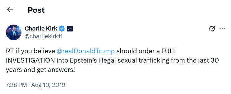 maddenifico's tweet image. Trump supporter Charlie Kirk, back in 2019, before he became a pedophile apologist. 😂🤣😂🤣😂🤣👇