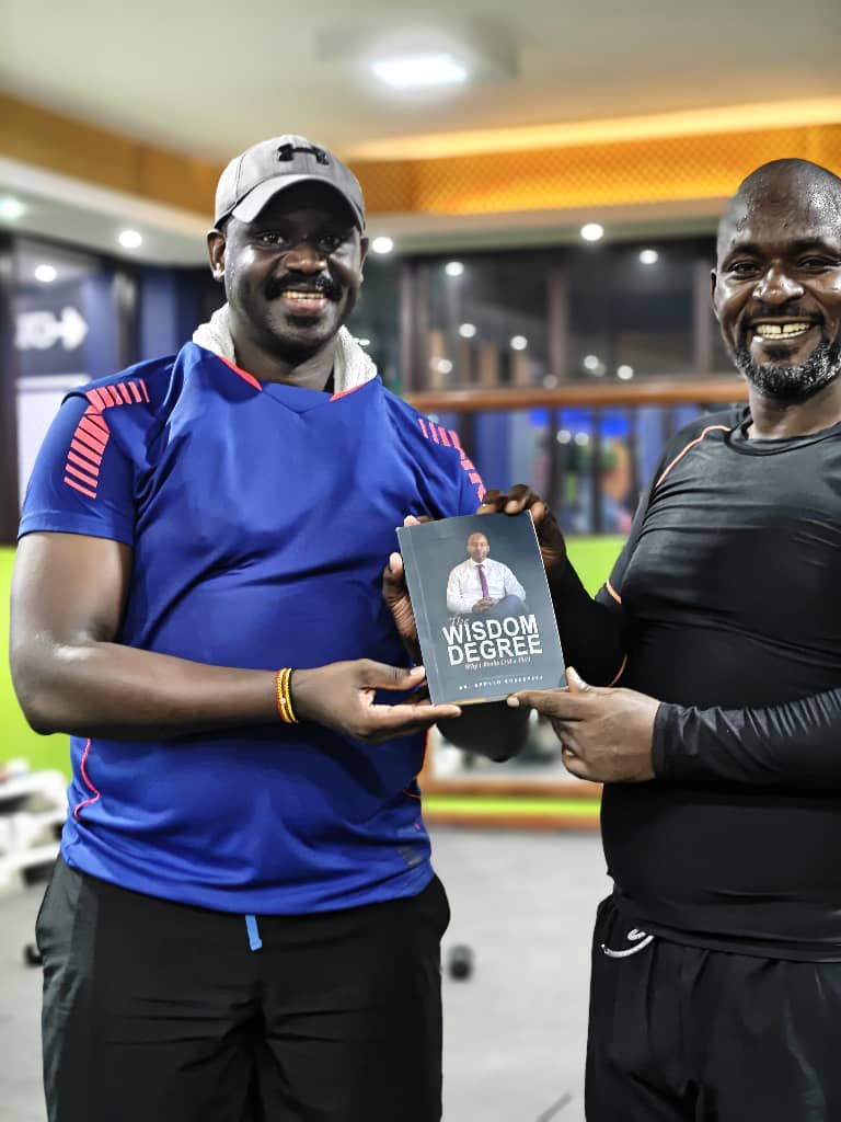 ApolloBuregyeya's tweet image. Peter, my OB from MACOS, caught me at the gym and walked away with his signed copy. Proof that wisdom is just as important as muscle. If you haven’t read The Wisdom Degree yet, maybe it’s time you earned your own. Especially if you want to be known by works, like our high school…