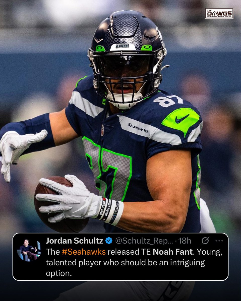 thedawgspodcast's tweet image. Should the Browns consider adding Noah Fant to the roster?
In my opinion, it’s worth looking into.
David Njoku is on the final year of his contract and misses games every season.
Harold Fannin Jr. is exciting, but he’s also a rookie and not the prototypical size for a…