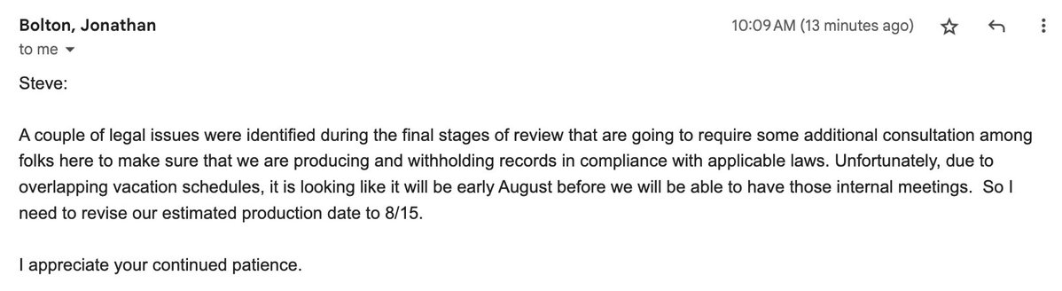 BigSteve207's tweet image. I don't think I've ever submitted a FOAA request into the Maine AG's office without it getting seriously delayed by vacation schedules.