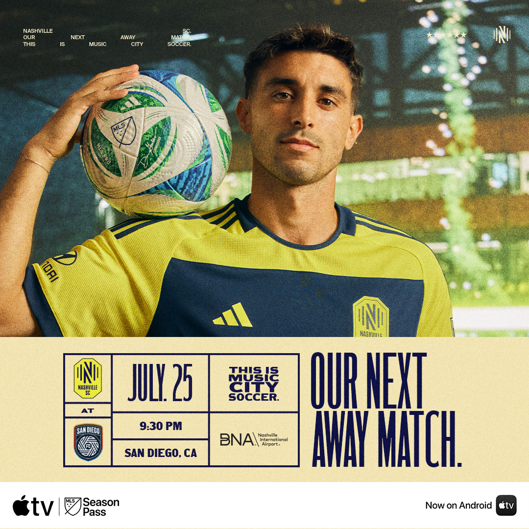 NashvilleSC's tweet image. Set for some Friday footy on the West Coast 🏄
@Fly_Nashville | #EveryoneN