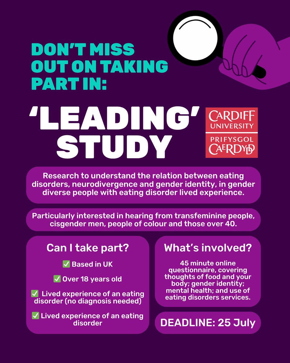 beatED's tweet image. Don&apos;t miss out on taking part in these studies, ending THIS WEEK!

SEED survey for clinicians 👉 forms.office.com/Pages/Response…
Deadline is TODAY, Monday 21 July

LEADING study for those with lived experience 👉 cardiffunipsych.eu.qualtrics.com/jfe/form/SV_1S…
Deadline is THIS FRIDAY 25 July