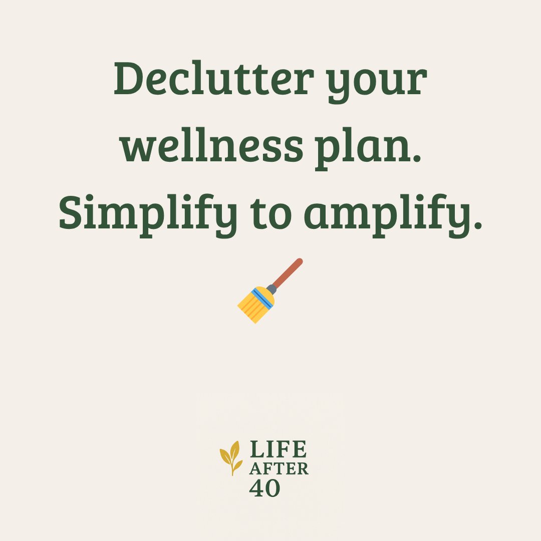 happier40after's tweet photo. You don’t need more noise in your wellness journey. 

You need clarity. 

Cut the clutter and amplify what works.

#SimplifyWellness #HealthOver40 #LifeAfter40 #Wellness https://t.co/8HQ7ZIiLDW
