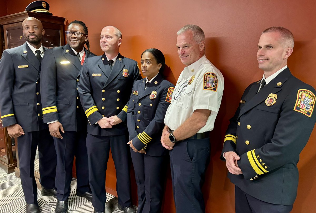dcfireems's tweet image. Celebrating the promotion of Melonie Barnes to Battalion Chief. In keeping with current tradition, she was presented with the cap badge and helmet shield denoting her new rank. #DCsBravest