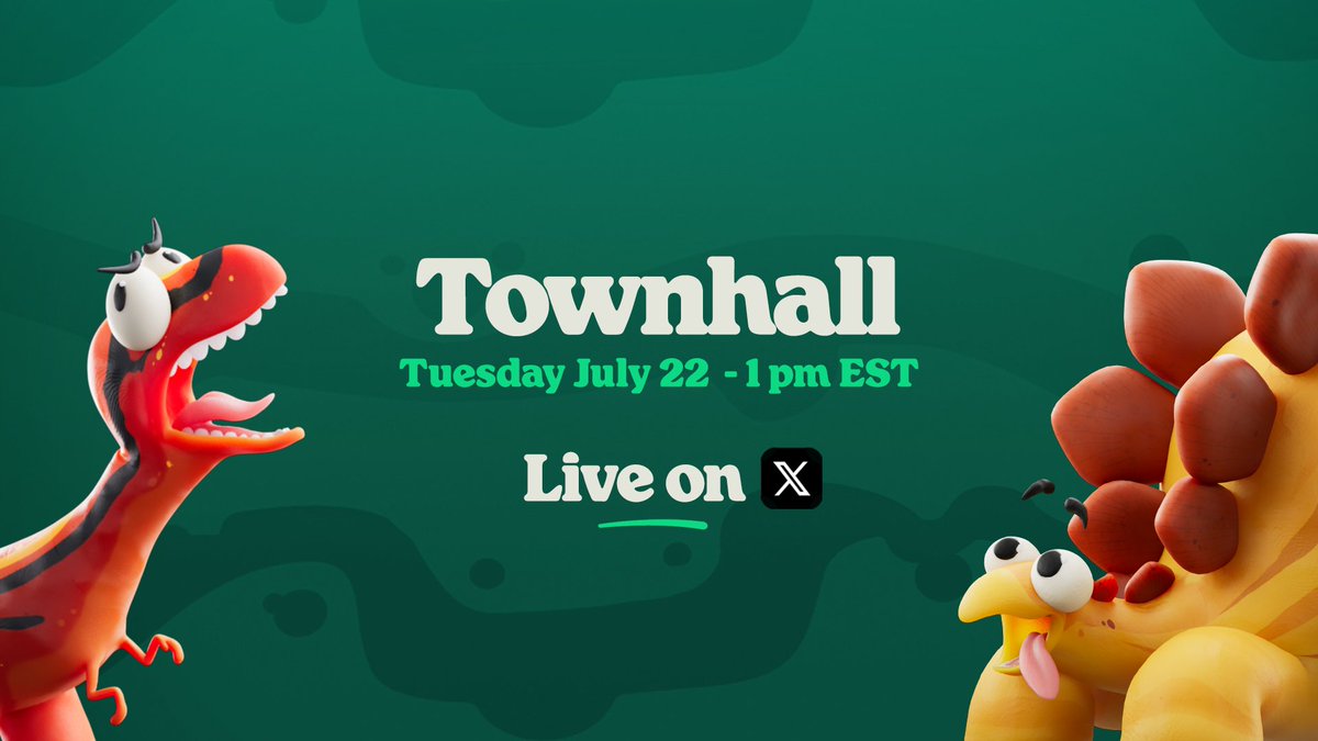 Claynosaurz's tweet image. Claynos, set your reminders for tomorrow as we dive into our quarterly Townhall!
We’ll recap everything that has happened over Q2 of this year, and share more news on what’s to come in the upcoming months!