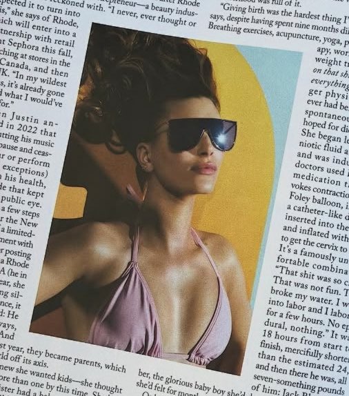 virgilsbride's tweet image. a picture from hailey bieber’s vogue us cover shoot is now being reused for the cover of vogue italia!