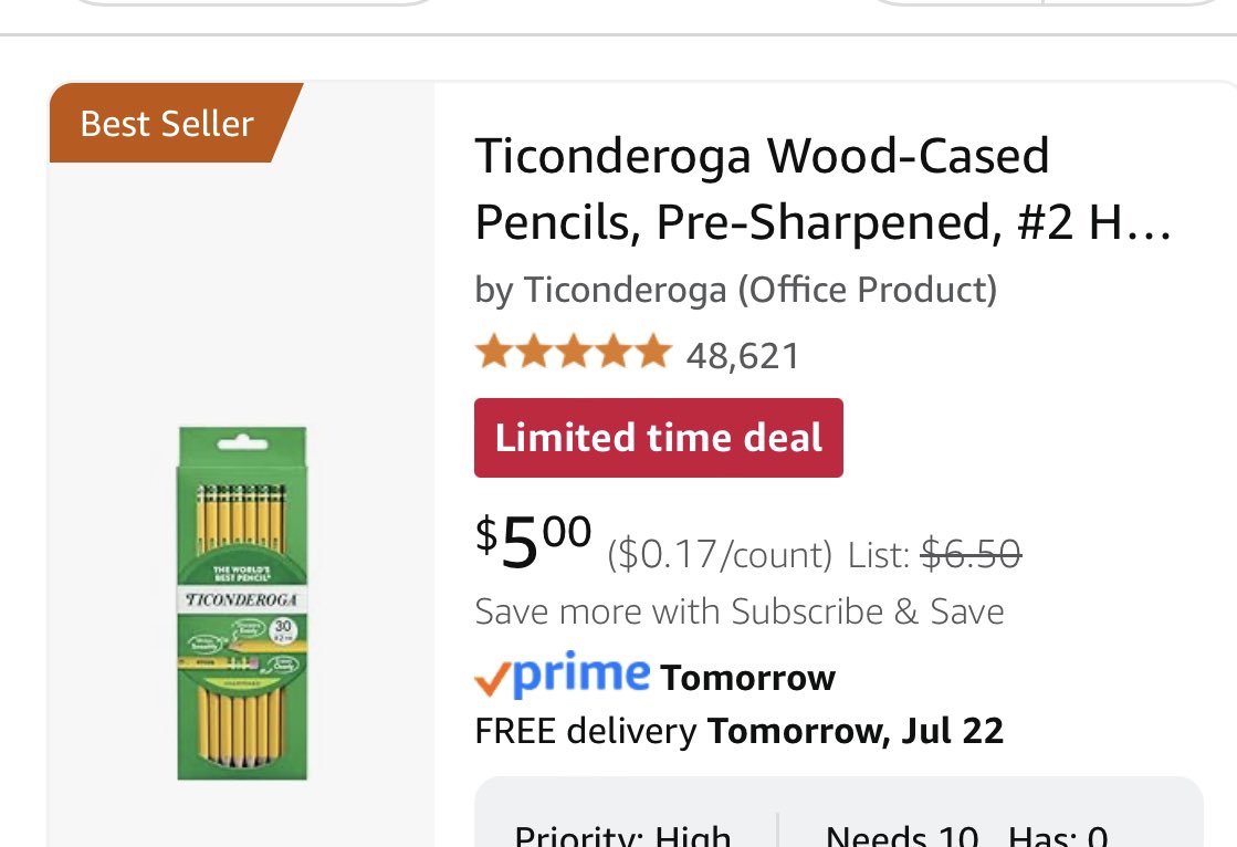 🔥🔥LIMITED DEAL🔥🔥

30 pack pencils for $5

Can you make this teachers seams come true before the deal is gone?? 

15th year teaching 6th grade &amp; I swear the kids eat the ✏️ as they are always MIA

THANK YOU!! 

amazon.com/hz/wishlist/ls…
#clearthelist2025 #clearthelist