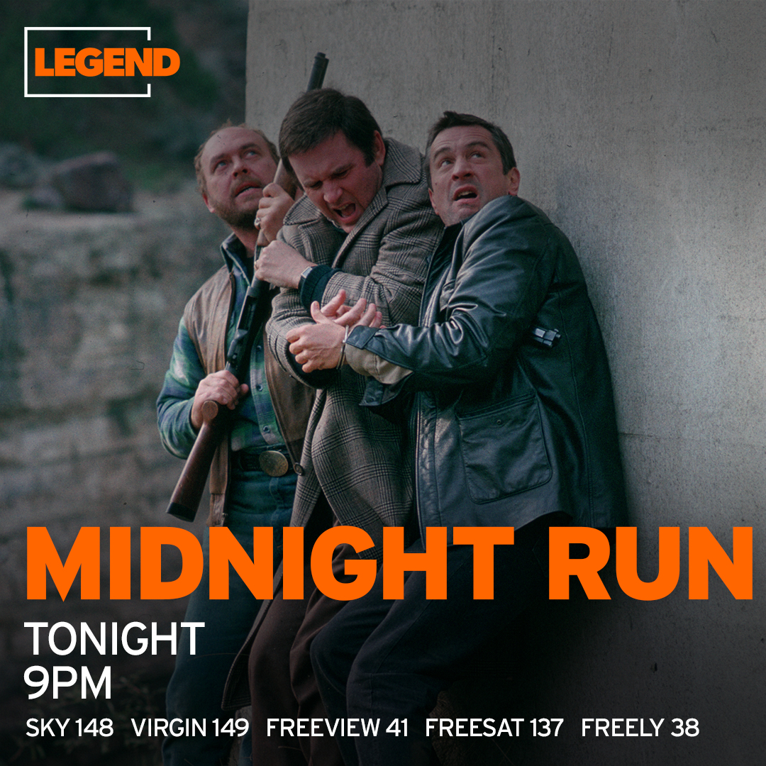 Legend__Channel's tweet image. From the director of Beverly Hills Cop comes a crime comedy/road movie starring Robert De Niro and Charles Grodin, buckle up at 9pm for Midnight Run.
@FreeviewTV 41, @freesat_tv 137, @skytv 148, @virginmedia 149, @Freely_tv 38.