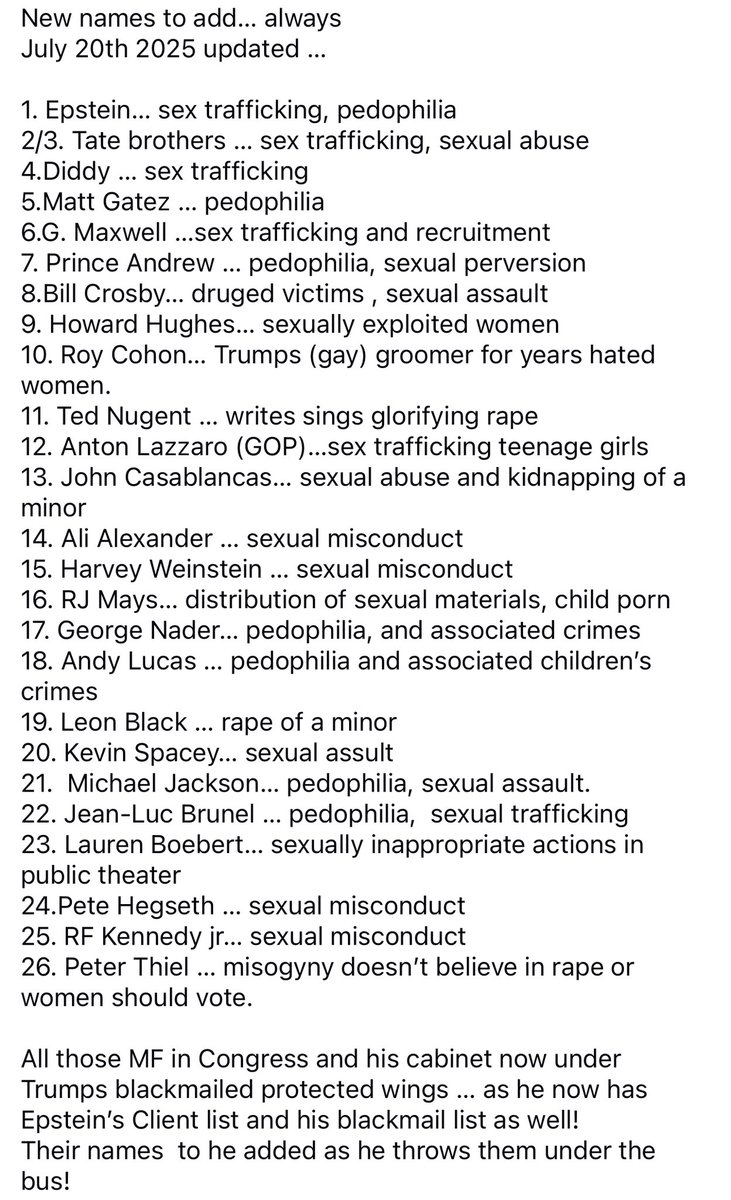 Leza Cameron (@cleza2) on Twitter photo Trump is still on the list and still a felon and rapist  … Trump is still on the list and still a felon and rapist  …