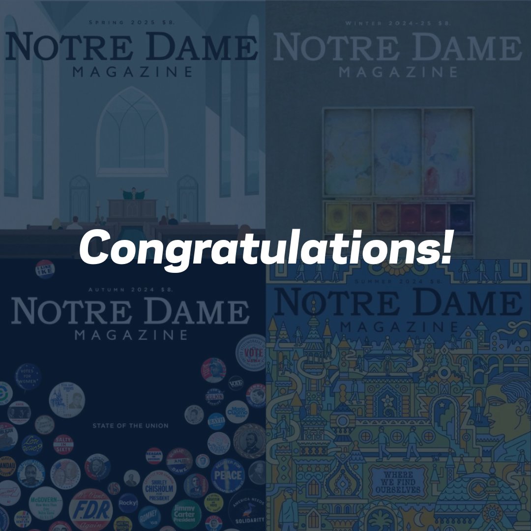 UNDPress's tweet image. What a year! We are proud of our friends at @ndmagazine for winning six awards in the 2025 St. Juan Diego Collegiate Awards! Check out these and our very own #NDPress 2025 CMA #BookAwards Winners on the Catholic Media Association website!
bit.ly/4ext6BQ