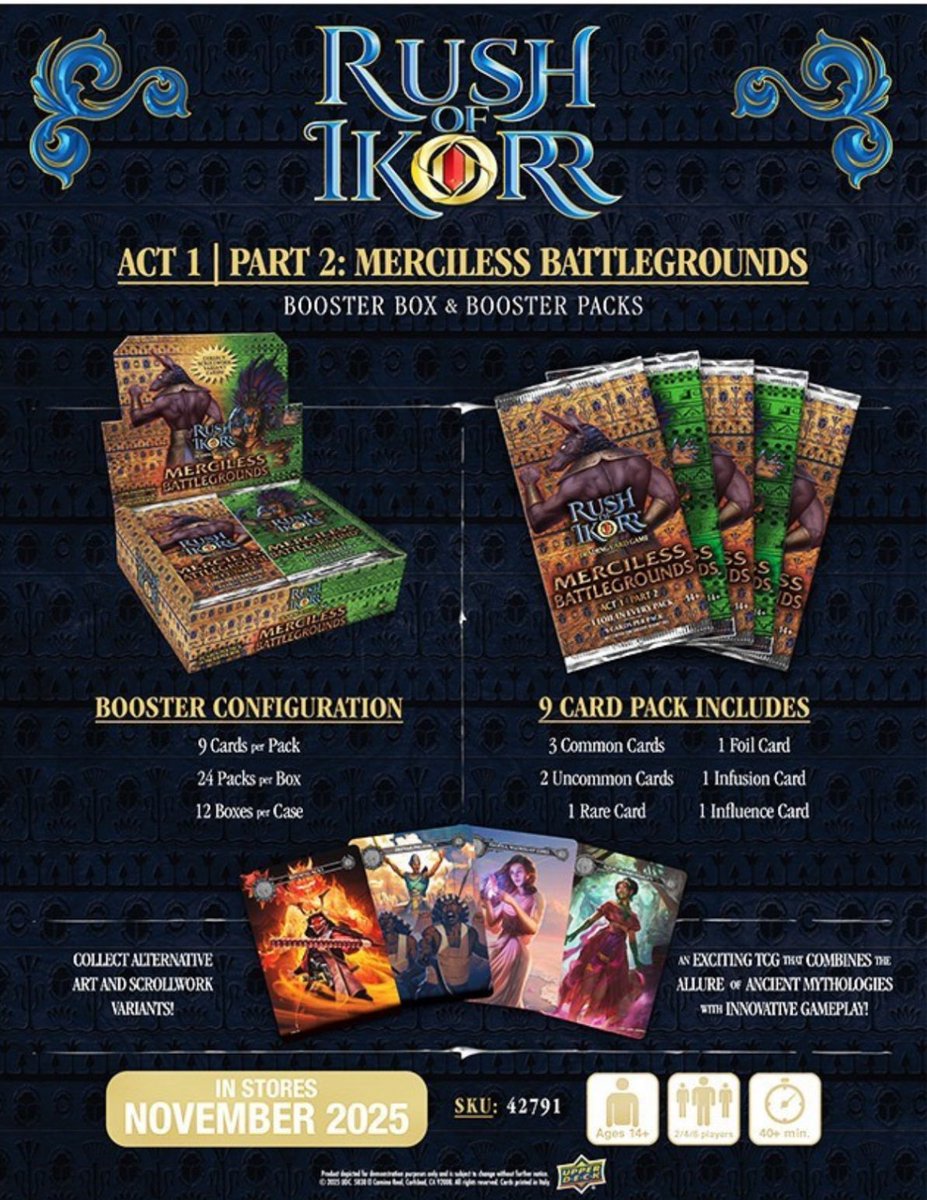 Raijinku's tweet image. So saw on @SCCTradingCards they’re doing preorders on the second set of #RushOfIkorr already! Looks interesting! Can’t wait to see what these scroll cards look like @SlickJudge! @Paul_Lesko