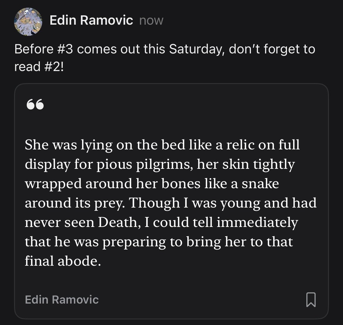 Don’t forget to read Correspondence - #2 on my Substack (link in bio)

#3 comes out this Saturday, 10 AM CT