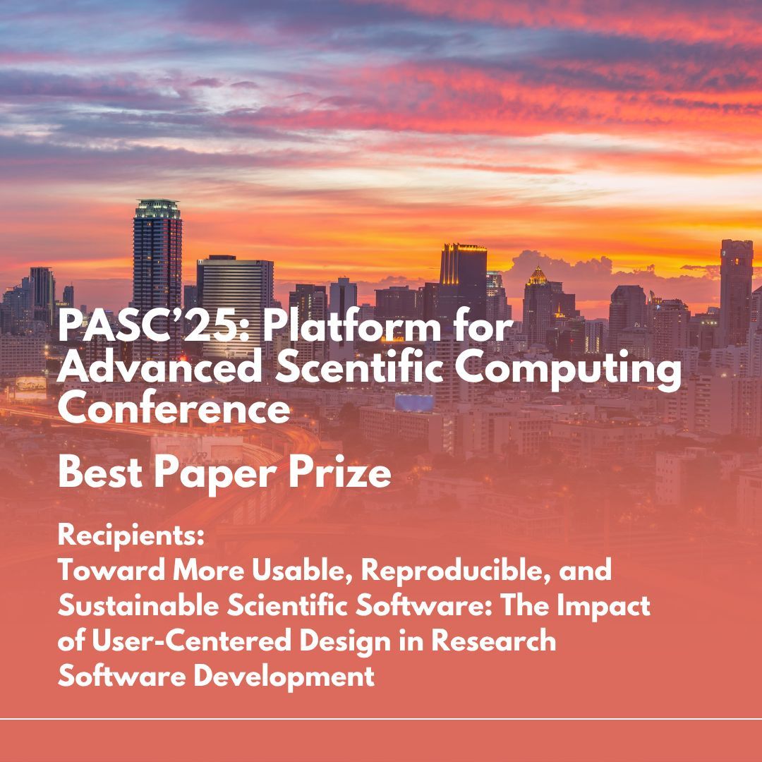 ACMDL's tweet image. Congratulations to the authors of &quot;Toward More Usable, Reproducible, and Sustainable Scientific Software: The Impact of User-Centered Design in Research Software Development&quot; on receiving Best Paper Award at PASC&apos;25. Check it out here: acm.org/conferences/be…