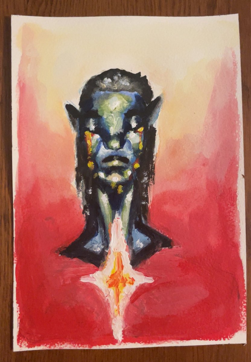 glowingnavi's tweet image. Lo’ak painting: "Inner guilt."
Just to make sure I could still paint traditionally + I got new paint which is so cool- I’m pretty happy with how it turned out 🤭🤭 but tbf just thinking about Lo’ak’s guilt in the next movie makes me cry 😭😫
#avatarfireandash #avatar #loak
