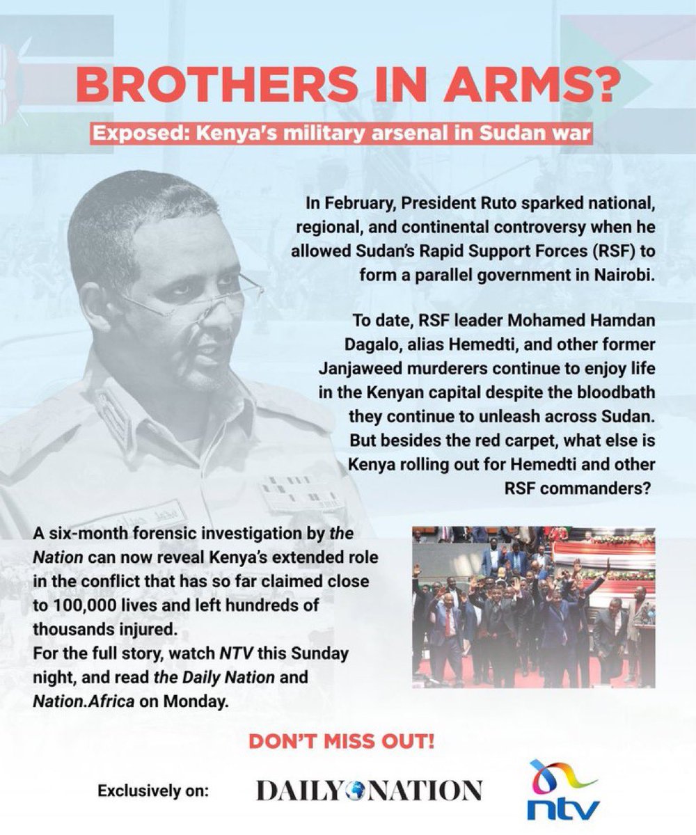 Nyandia_G's tweet photo. They came for Boniface Mwangi like he was a terrorist.

No proper summons. No due process. Just a fake search warrant with a forged magistrate’s signature - signed off by the DCI.

The charges? Arson. Terrorism.

This is not fiction. This is the Kenya we’re living in. Where the Directorate of Criminal Investigations can fabricate documents, invent crimes, and raid a man’s home, not because he committed violence, but because he dared to speak up.

Boniface Mwangi has been many things - photojournalist, activist, agitator for justice - but never a criminal. And yet, the state uses the language of terror to silence its critics.

Meanwhile, Kenya continues to shake hands with actual war criminals. The Rapid Support Forces (RSF) in Sudan, the same militia the UN says is responsible for genocide in Darfur, still have channels to this government. [UN Human Rights Office, 2023]

So ask yourself: what kind of country fakes warrants against human rights defenders, but entertains armed militias with a body count?

The danger is not just in Boniface’s arrest -  it’s in the precedent. If the DCI can go so far and pin terrorism charges on one man, they can do it to anyone.

Justice cannot be built on lies.

#FreeBoniface
#WeAreNotTerrorists