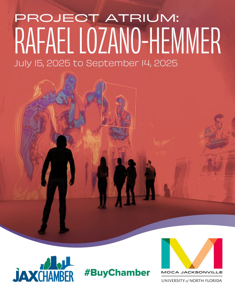 JAXChamber's tweet image. ✨ @mocajax, a proud Chamber member, invites you to experience their latest Project Atrium installation! ✨
Explore Rafael Lozano-Hemmer’s “Spectral Subjects,” an interactive exhibit using thermal imaging to create ghostly portraits that respond to your presence. On view now…