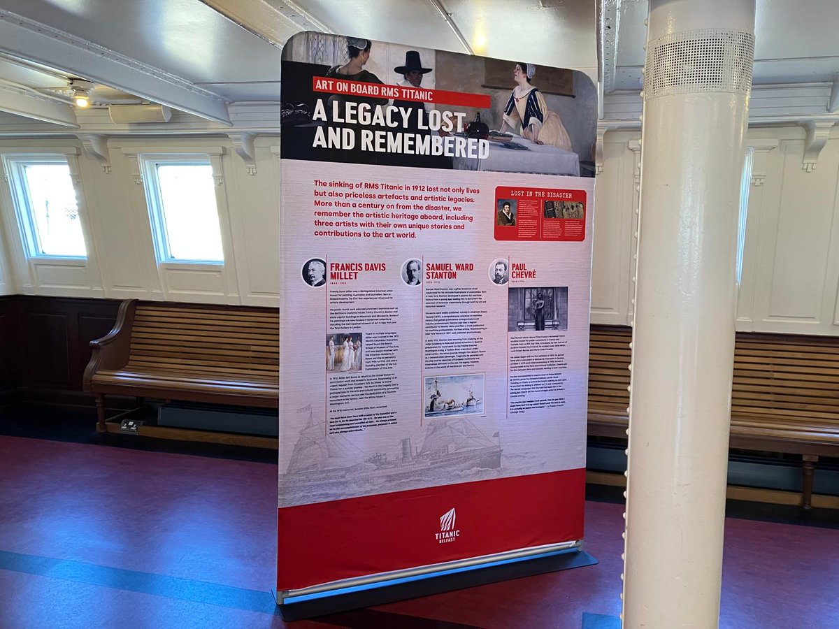 TitanicBelfast's tweet image. Art On Board RMS Titanic 🎨

Explore Titanic’s artistic legacy on board @ssnomadic. 
This pop-up exhibition highlights the stories of three artists who were aboard the ship and the cultural treasures lost in the tragedy.

Stop by today. Included in your Titanic Experience ticket