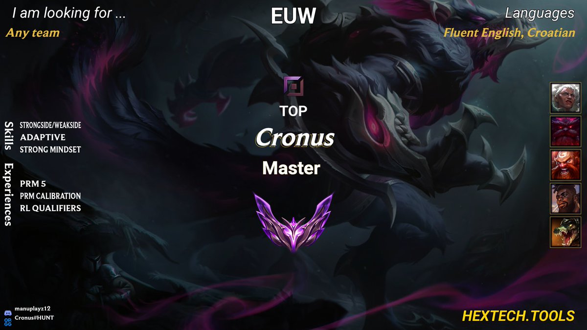 Cronus (@el_cigarrete) on Twitter photo LFT Autumn Split
Contact me through discord: manuplayz12
<a href="/LFT_Original/">Looking For a Team ⚡</a>
<a href="/lft_prime/">Prime League LFT</a>
<a href="/LFT_LoL_EU/">LFT_LoL_EU</a>
<a href="/LFT_PL/">LFT POLAND</a>
<a href="/LoL_LFT_ITA/">LoL LFT 🇮🇹</a>
<a href="/LoL_LFT_Fr/">LoL LFT Fr</a>
@EMEA_LFT
<a href="/LoL_LFT/">LoL Looking For Team 🇮🇹 🇪🇺</a> LFT Autumn Split
Contact me through discord: manuplayz12
<a href="/LFT_Original/">Looking For a Team ⚡</a>
<a href="/lft_prime/">Prime League LFT</a>
<a href="/LFT_LoL_EU/">LFT_LoL_EU</a>
<a href="/LFT_PL/">LFT POLAND</a>
<a href="/LoL_LFT_ITA/">LoL LFT 🇮🇹</a>
<a href="/LoL_LFT_Fr/">LoL LFT Fr</a>
@EMEA_LFT
<a href="/LoL_LFT/">LoL Looking For Team 🇮🇹 🇪🇺</a>