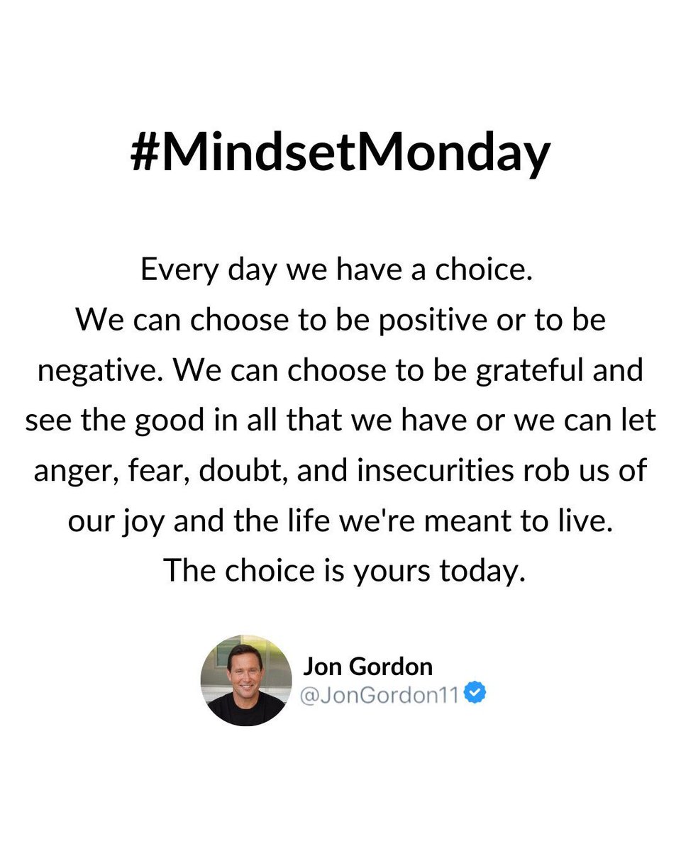 We get to choose everyday!! Choose positive! <a href="/JonGordon11/">Jon Gordon</a>