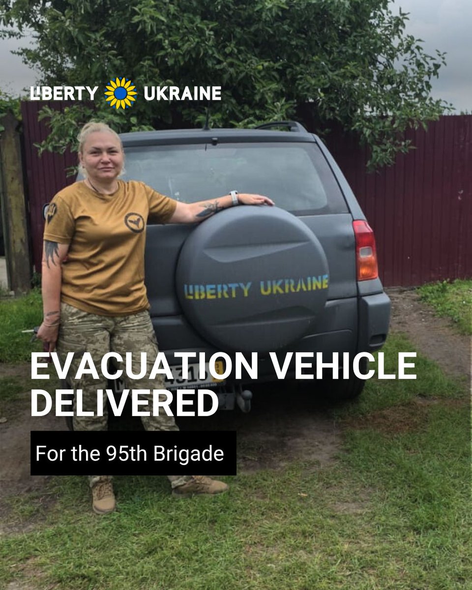 LibertyUkraineF's tweet image. 🚑 Evac is Delivered to the 95th Brigade 🇺🇦
This vehicle will support Zoya - a brave Ukrainian defender - and her unit on the frontlines, helping save lives and bring the wounded to safety.
Thank you that Ukrainians like Zoya can count on your support! 👉 libertyukraine.org/donate…