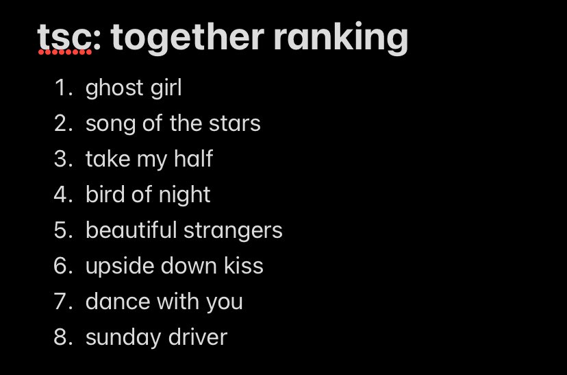 caffeileen's tweet image. ok final ranking