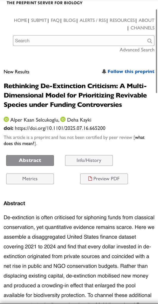 Sevgili dostum <a href="/AlperSelcukoglu/">AlperKaanSelçukoğlu</a> ile kaleme aldığımız yeni makale yayımlandı!  Bu çalışmamızda türdiriltimi projelerine yönelik  “koruma fonlarını tüketiyor” tarzındaki eleştirileri finansal açıdan inceledik.