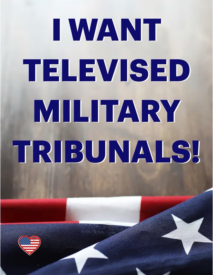 I want televised military tribunal!  How about you?