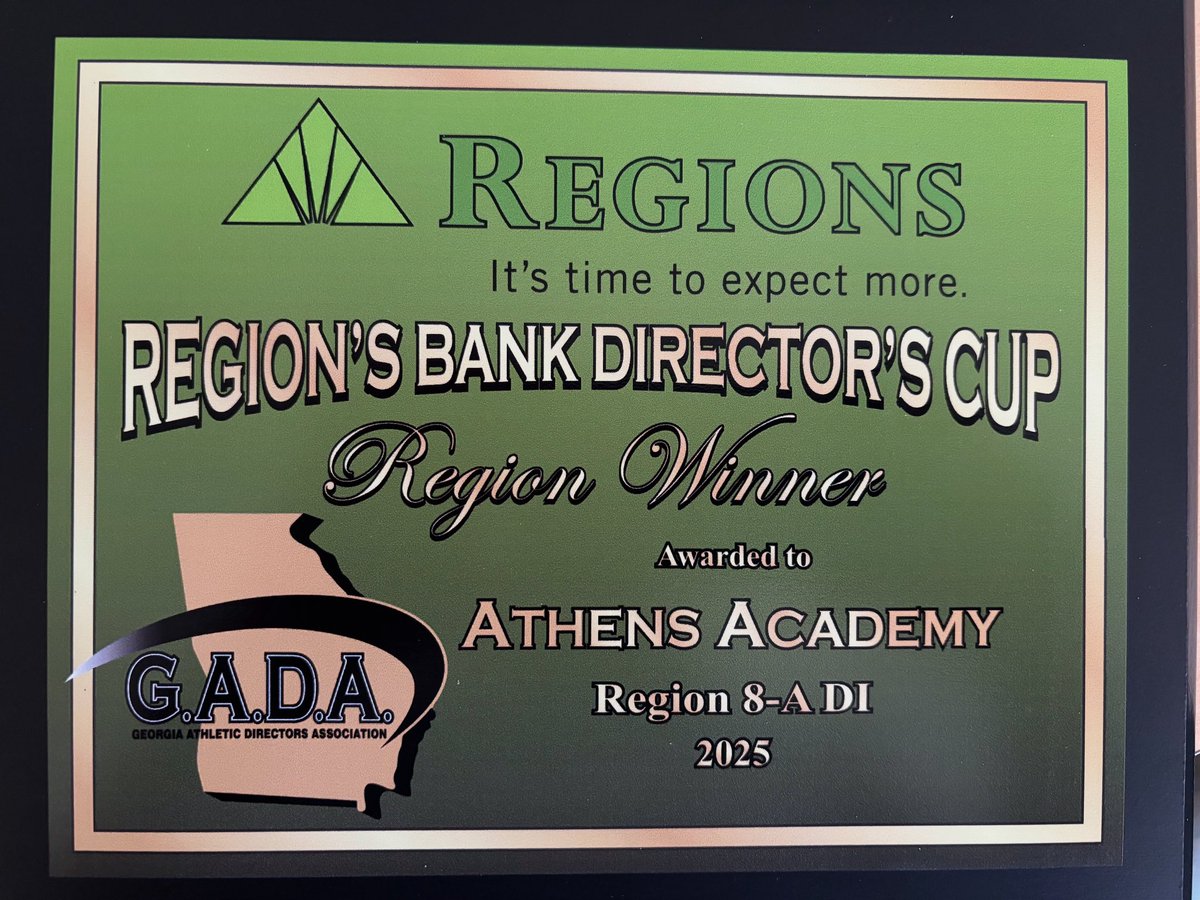 ᴀᴛʜᴇɴs ᴀᴄᴀᴅᴇᴍʏ ᴀᴛʜʟᴇᴛɪcs (@spartanathletic) on Twitter photo The @athens_academy athletic department earned the 2024-25 <a href="/RegionsBank/">Regions Bank</a> Class A DI Region 8 Directors Cup award. This is the school’s 5th consecutive award! Congratulations to the athletes and coaches!
#NoPlaceLikeTheA
<a href="/GADACOACHES/">GADA</a> <a href="/ABHpreps/">ABH Preps</a> <a href="/OconeeSports/">Oconee Enterprise Sports</a> The @athens_academy athletic department earned the 2024-25 <a href="/RegionsBank/">Regions Bank</a> Class A DI Region 8 Directors Cup award. This is the school’s 5th consecutive award! Congratulations to the athletes and coaches!
#NoPlaceLikeTheA
<a href="/GADACOACHES/">GADA</a> <a href="/ABHpreps/">ABH Preps</a> <a href="/OconeeSports/">Oconee Enterprise Sports</a>