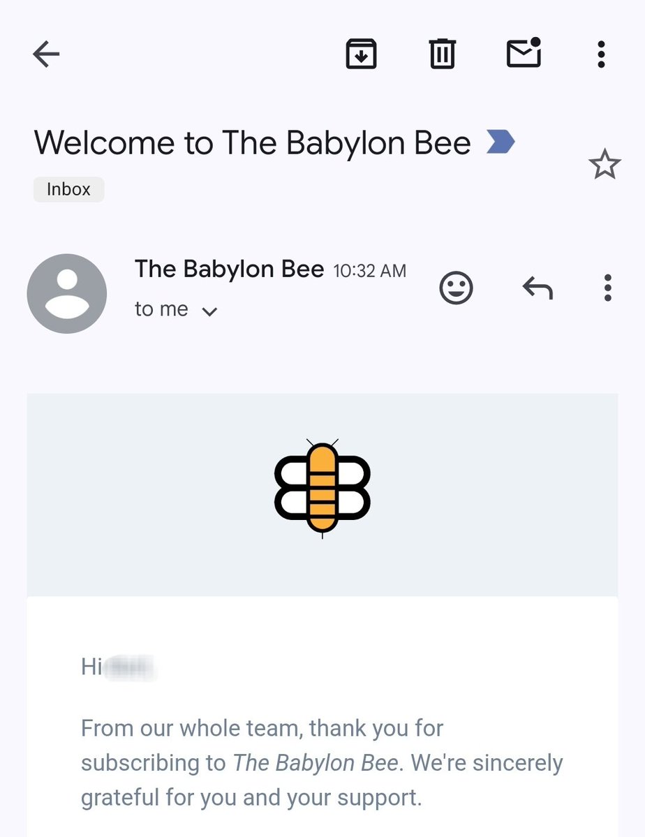 HanShawnity's tweet image. I just subscribed to the Babylon Bee.
You should too.
We will not let the woke right cancel culture mob win.