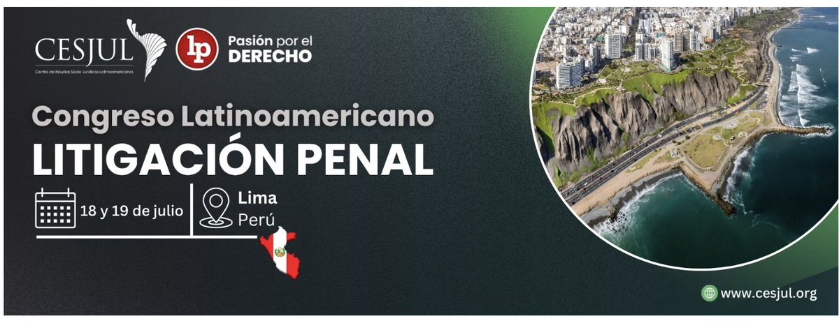 SoyDefensor_'s tweet image. 😃🤓Muy feliz de haber estado en Lima 🇵🇪, participando en el Congreso Latinoamericano en Litigación Penal.
Gracias a Pasión por el Derecho LP - Perú y al Centro de Estudios Socio Jurídicos @CESJUL_.