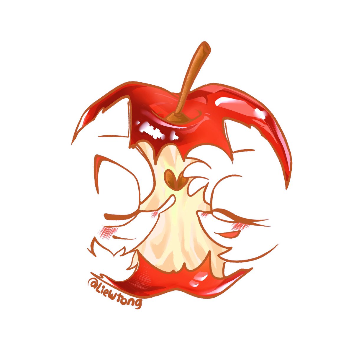 One apple,two bites,endless love🍎 #shadamy #ShadowTheHedgehog #amyrose