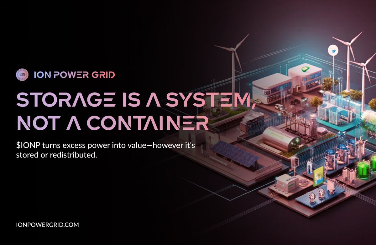 ionpowergrid's tweet image. Energy storage is about creating systems where excess production can be captured as value - whether that's physical storage, demand shifting, or market arbitrage.
$IONP network treats all three as storage mechanisms.
