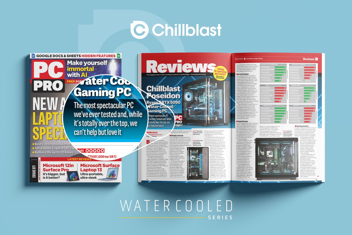 We’re thrilled to have our Poseidon PC featured in <a href="/pcpro/">PC Pro</a> Magazine, where it received a glowing 5-star review of the month and earned the prestigious PC PRO Recommended badge.

Part of our custom water-cooled series, the Poseidon PC represents the pinnacle of performance and