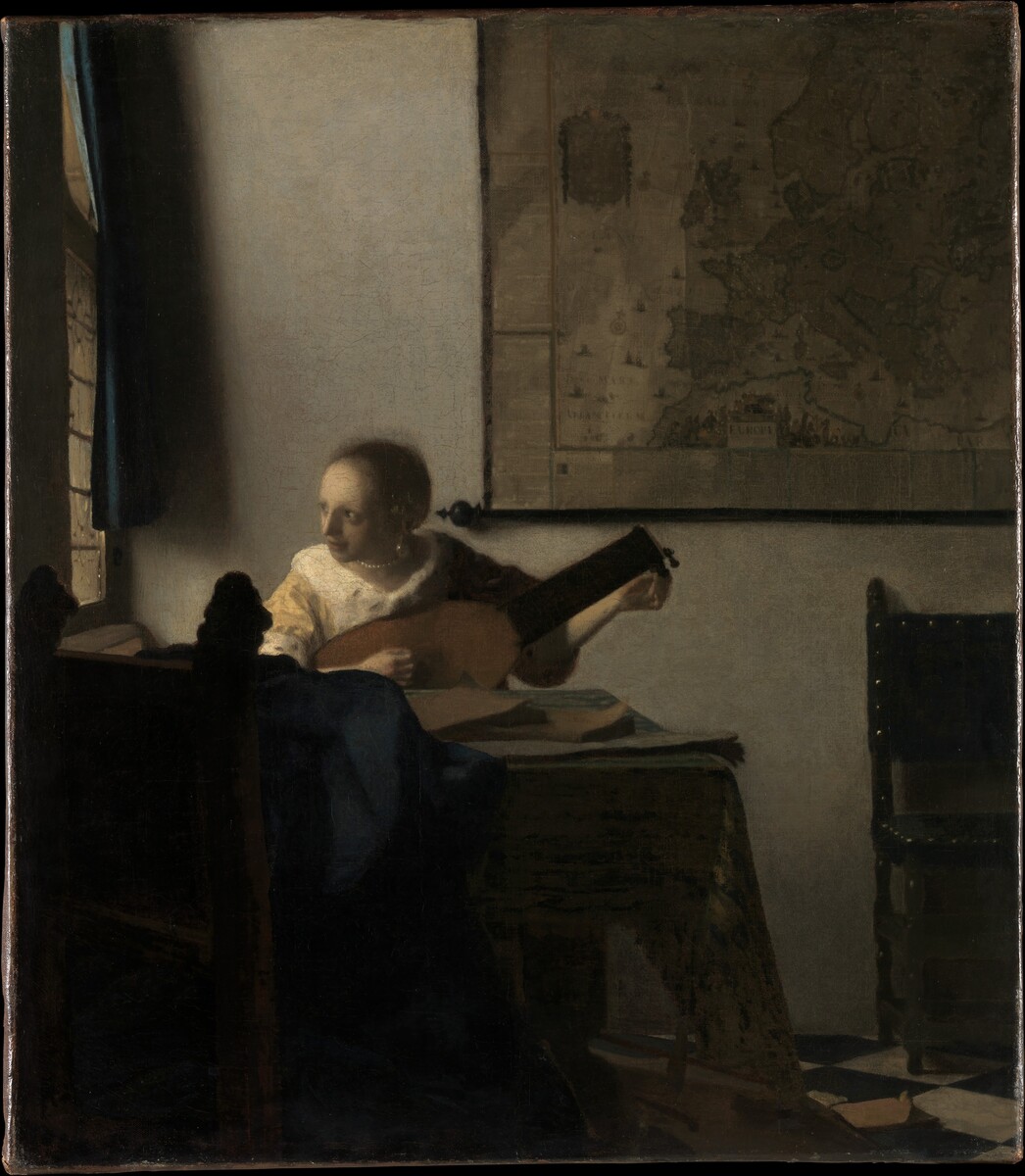 ArtistVermeer's tweet image. Young Woman with a Lute