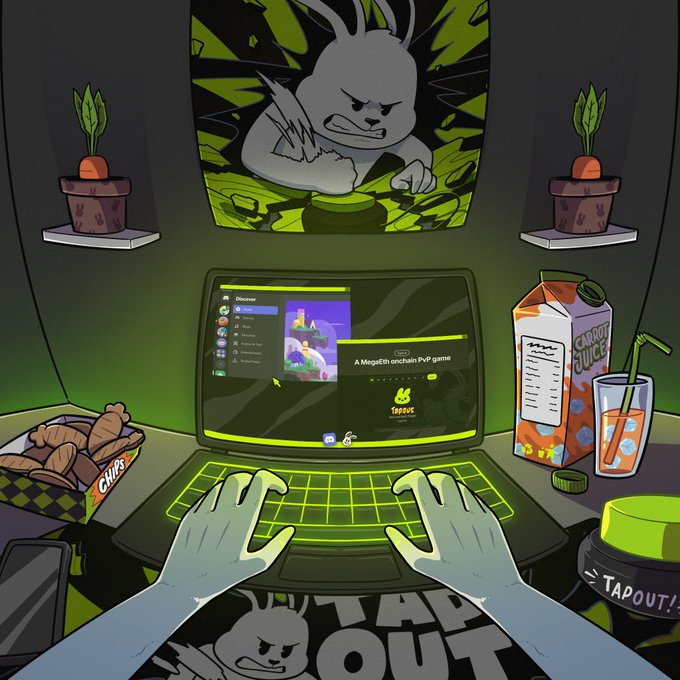 megaethdaily's tweet image. COLLABORATION ANNOUNCEMENT ‼️
@tapout_game is a realtime tapping game built on Megaeth where your goal is to TAP and be the last tapper before the timer runs out to win the round's prize pool.
Giving away whitelist spots for @tapout_game ‼️
Mint Date: TBA, on @KingdomlyApp .…