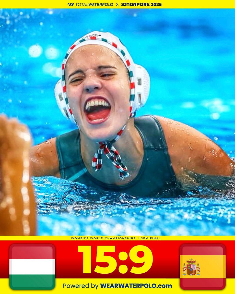 HUNGARY FROM ANOTHER DIMENSION!!! 🚀🇭🇺 What a performance to shock the Olympic champs and punch their ticket to another final! 
Greece awaits in another blockbuster!

Photo by @mtbphotonl #singapore2025 #waterpolo #vizilabda #pallanuoto #wasserball #vaterpolo #vaterpolo